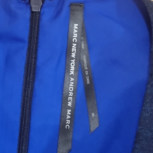 Andrew Marc Women's blue tweed sleeveless sheath dress w/ black detailing size 8 - Picture 6 of 10